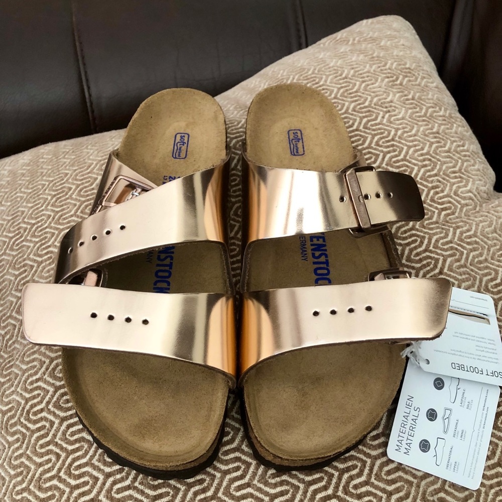 NWT Birkenstock Arizona Metallic Copper size 38N